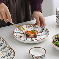 Service de table en céramique de haute qualité, 18 pièces, peint à la main, fantaisie, pas cher