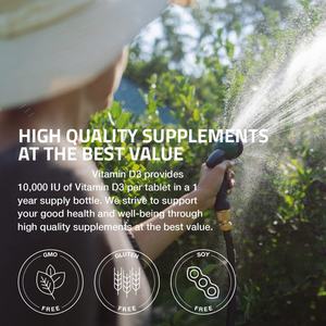 Tabletas de Vitamina D3 de Alta Calidad para Suplemento Diario de Salud, Suplemento Vitamínico para Mujeres y Hombres - Product Image 2