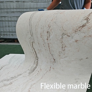 Revêtement mural en pierre fine Life1996, marbre blanc doré naturel, décoration murale de luxe italienne, pierre flexible ultra-fine - Product Image 3