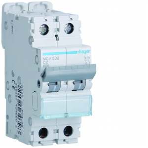 MCA202 Personalizzabile con Hagers MCB 6000A 10kA 2P curva C 2A 2 moduli - Product Image 1
