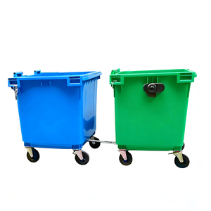 660 1100升户外工业垃圾桶垃圾桶带带盖叉车底座的塑料垃圾桶 - Product Image 3