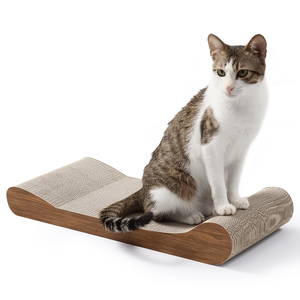 High Comfort Curved Bone <span class=keywords><strong>Cat</strong></span> Scratcher Nachhaltiger Holz kratz baum mit Papier box Geschenk Perfektes Haustiers pielzeug - Product Image 3