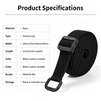 Kabel Ties yang Dapat Digunakan Kembali dengan Gesper D-Ring Logam, Tali Pengikat Nylon yang Dapat Disesuaikan untuk Manajemen & Pengikatan Kabel