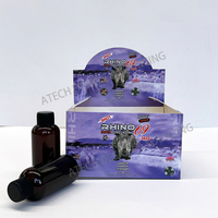 Purple Rhino Sex Drink Emballage en plastique PET écologique avec étiquette d'autocollants de bouteille recyclable pour emballage de bouteille de boisson de rhinocéros