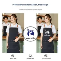 Tablier de travail personnalisé pour serveur de restaurant, tablier de nettoyage imperméable professionnel pour chef BBQ, tablier de cuisine en toile avec poches