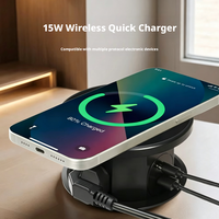 Module d'alimentation escamotable pour table de réunion avec charge sans fil, ports USB Type-C et prises électriques EU