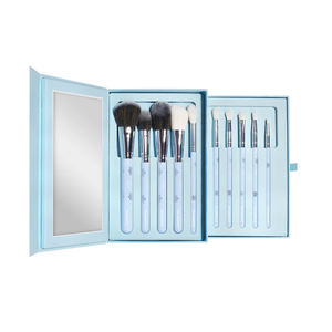 <span class=keywords><strong>Bleu</strong></span> 10 pièces pinceaux de maquillage ensemble pour fond de teint poudre correcteur fard à paupières Blush pinceaux de maquillage avec étui - Product Image 2