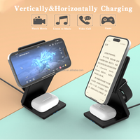 Chargeur sans fil rapide universel 3-en-1 portable 20W PD, support de bureau magnétique pliable ignifuge pour iPhone