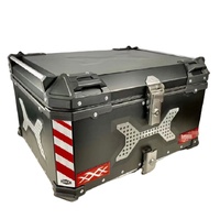 Top Case Moto en Aluminium Noir 45 Litres Design X – Coffre Arrière pour Moto en Alliage
