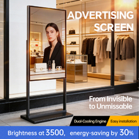 Pantalla LCD Digital para Ventanas de Grado Industrial, 3500nits, -20~70, Android, Animación, Sensor de Luz, para Interiores, Tiendas, IP33, AG