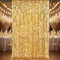 Rideau de fond scintillant doré à paillettes pour la décoration de mariage et de fête