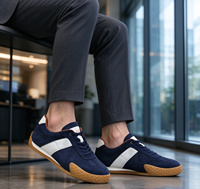 Nouvelles Chaussures Décontractées en Cuir Bleues pour Hommes 2026 – Baskets à Lacets Printemps-Été-Automne à Prix Abordable