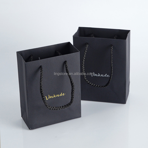 Wholesale Black Eco-Friendly <b>Paper</b> Bags Customized Reusable Packaging Gift Luxury Jewelry Clothing Shopping Bag with Handle - Product Image 3