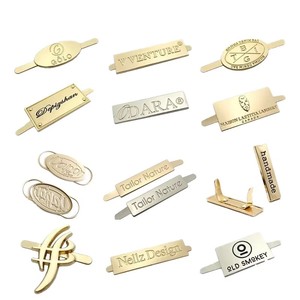 Étiquette personnalisée en métal avec logo, badges personnalisés, étiquettes de <span class=keywords><strong>bagage</strong></span> en <span class=keywords><strong>cuir</strong></span> avec logo métallique pour sacs et vêtements, étiquettes de vêtements personnalisées avec logo métallique - Product Image 1