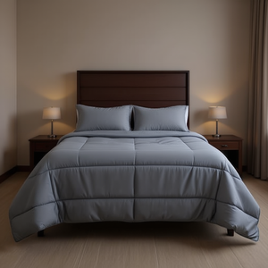 Couette matelassée King Size pour hôtel avec 2 taies d'oreiller, garnissage en polyester, utilisable en toutes saisons - Product Image 2