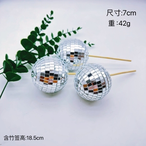 Fournitures de cuisson en gros cadeau miroir boule de gâteau Disco décorations pour décorations de gâteau fête d'<span class=keywords><strong>anniversaire</strong></span> boule gâteau topper - Product Image 6