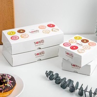 Boîte d'emballage en papier Logo personnalisé Mochi Donuts Gaufre Pâtisserie Biscuits Dessert Boulangerie Gâteau Sushi Houppette Crêpes Empanadas