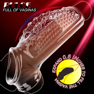 Wholesale Reusable Crystal Long Time Spray Penis Sex Toy <strong>Cock</strong> <strong>Sleeves</strong> Condom Reusable Silicone Penis <strong>Sleeve</strong> for Men - Product Image 4