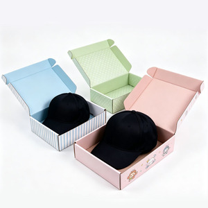 Custom logo Unique Mailer Packaging Present Craft Cardboard Hat <b>Black</b> Shipping <b>Boxes</b> - Product Image 1