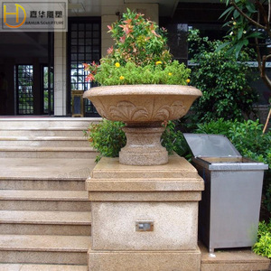 Jiahua <b>Small</b> Stone Basin Antique Style Garden Flower <b>Pot</b> Outdoor Planters Circular Design - Product Image 4