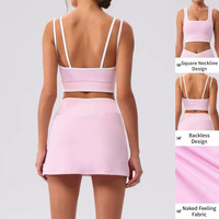 Soutien-gorge de sport personnalisé pour femme, dos nu, col carré, respirant, léger, maintien élevé, bretelles fines, séchage rapide, idéal pour le yoga et la course à pied