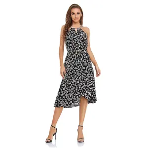 Vestido informal con estampado Floral para mujer, vestido femenino con estampado Floral