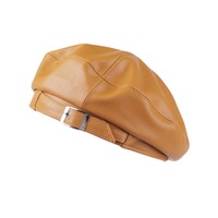 Béret en cuir style Vintage pour homme et femme, chapeau plat Gatsby journaux boy pour conduire Lvy