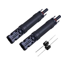 TUV T Konektor Kabel PV 2 Sampai 1 Pin Solar Konektor T Cabang dan Konektor Tahan Air