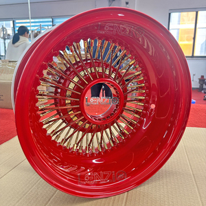 13/14 inch <b>spoke</b> <b>wheels</b> red <b>spoke</b> wire <b>wheels</b> zenith style - Product Image 4