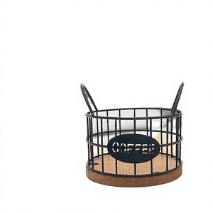 Organisateur de capsules de café et panier de rangement pour fruits en fer, style nordique et minimaliste, haut de gamme et écologique, pour la décoration de bureau - Product Image 2