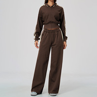 Nouvel ensemble personnalisé de sweat-shirt et pantalon de survêtement à fermeture éclair intégrale, vêtements de fitness, débardeur de yoga, tenue de sport pour femme pour la gym et le fitness