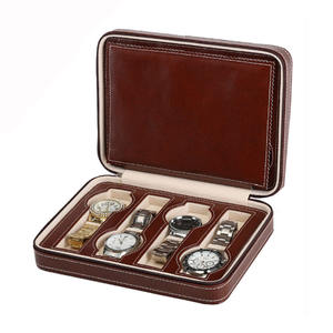 Caja de reloj con cremallera de cuero para mayores, caja de joyería de alta calidad para el hogar, 8 bolsas de almacenamiento - Product Image 1