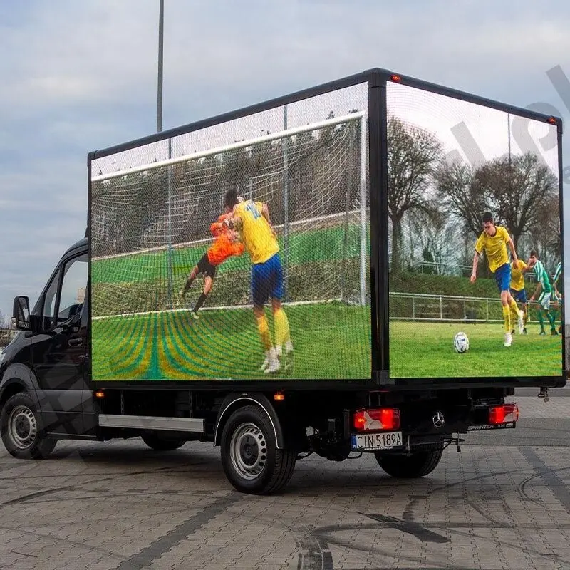 Telas ao ar livre levou publicidade caminhão móvel para venda p6 p8 cor cheia caminhão van carro reboque levou outdoor