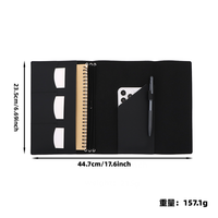 Funda para Cuaderno A5 de Cuero PU RR, Carpeta Planificadora con Ranuras para Tarjetas y Portaplumas, Estuche Protector Portátil para Diario de Negocios