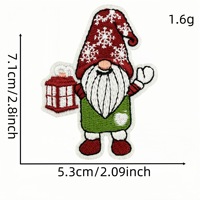 Patchs brodés personnalisés rouges de Noël à motif dessin animé, décorations festives thermocollantes