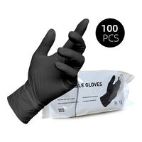 Gants de travail revêtus, poudre compacte, sans épreuve bleu, prix de fabrication, 5mil, Machine en Nitrile, automatique