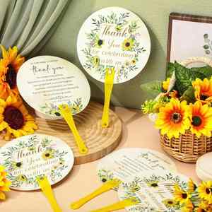 Guests Thank You Floral Wedding <b>Fans</b> for Party <b>Hand</b> Held Guests <b>Fans</b> Thank You Handheld Wedding Favors <b>Fans</b> - Product Image 5