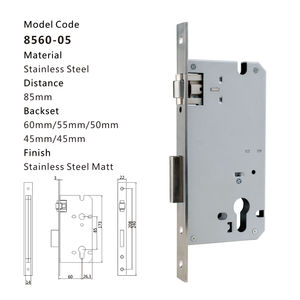 JIXIN Poignée de porte extérieure motorisée Panneau de démolition moleté Outils d'ouverture Serrure de porte intelligente Corps en acier inoxydable Taille mortaise - Product Image 2