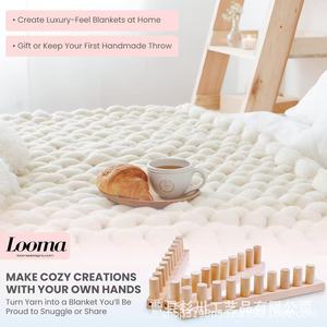 Cadre à tricoter en bois avec picots pour écharpe et couverture DIY, outil artisanal fait main, décoration intérieure - Product Image 3