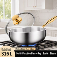 Gewerbliche Küche 316 Edelstahl Bratpfanne 30cm Hotel-Kochpfanne mit Langem Griff für Restaurant-Kochen Professionell
