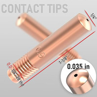 Pièces détachées pour torche de soudage MIG Miller M10 M15 Buse à gaz 169715 Diffuseur de gaz 169716 Embout de contact 000068