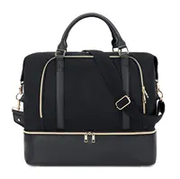 Large Leather Trolley Duffel Bag for Women