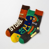 Chaussettes colorées et personnalisées pour hommes et femmes, chaussettes mi-mollet créatives en tricot avec motifs amusants de dessins animés et d'anime