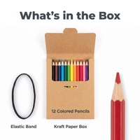 Ensemble de 12 crayons de couleur avec bloc-notes, boîte en kraft, mine de 2,8 mm, bloc-notes de 20 feuilles, bande élastique, kit de dessin écologique pour enfants