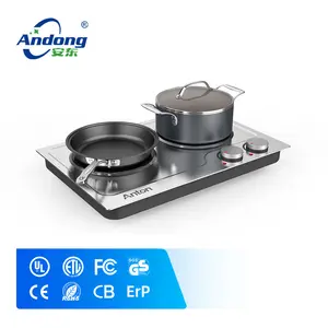 Andong embedded cooking top electric stove double burner silver electric coocker plaque chauffante