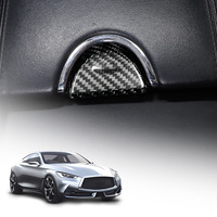 Cache-bouton de commande de console centrale en fibre de carbone brillant pour Infiniti G35 G37 2008-2014, modèle réel N-YFND-958