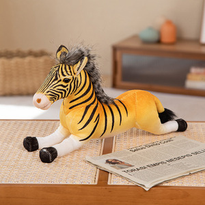 <span class=keywords><strong>Zoo</strong></span> animal amarillo cebra caballo peluche simulación suave cebra peluche para niños regalo muestra gratis - Product Image 5