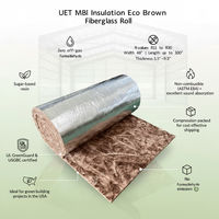 Rouleau d'isolation en fibre de verre écologique pour CVC, 50 mm, couverture en laine de verre, doublure de conduit, enveloppe de conduit, classe A1, ignifuge, avec revêtement FSK