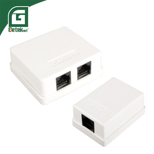 Boîtier de connexion <span class=keywords><strong>RJ45</strong></span> GETEKnet ODM Huo1/2 Port Cat5e blanc en ABS pour montage en surface avec câblage <span class=keywords><strong>T568A</strong></span>/B - Product Image 1