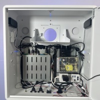 Metall-Fotoautomat mit 15,6-Zoll-Touchscreen und LED-Lichtleiste, kompatibel mit Drucker für Hochzeiten, Vermietungen und Geschäftsveranstaltungen